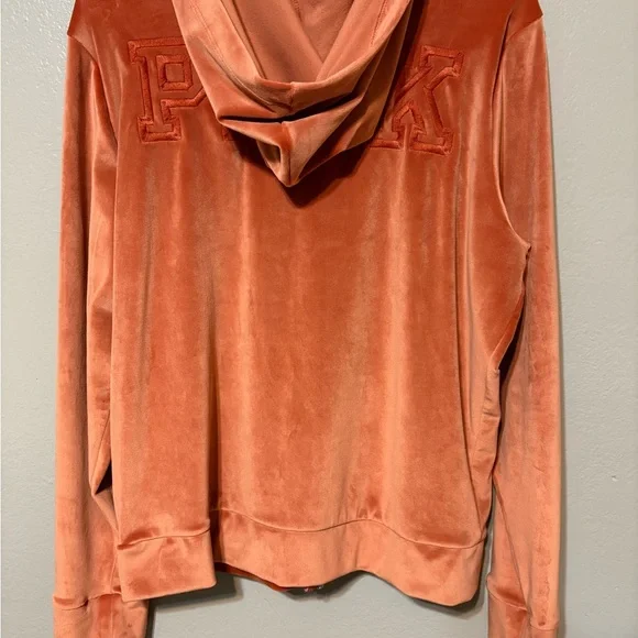 PINK Victoria's Secret Coral Zip-Up Hoodie - Picture 6 of 7